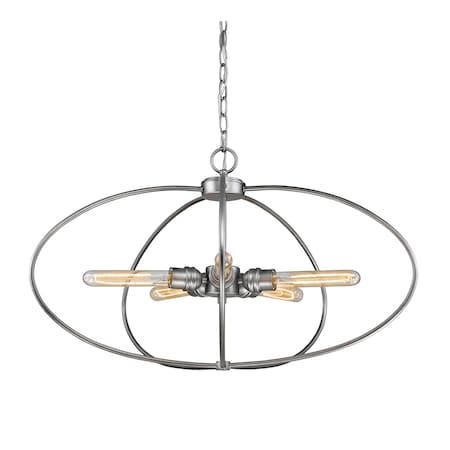 Z-Lite Persis 5 Light Pendant, Old Silver 3000P-OS